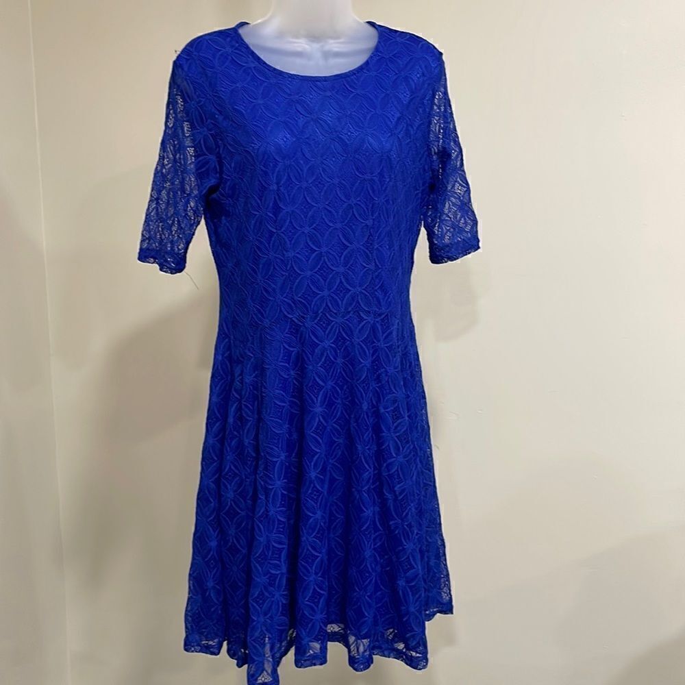 NWT J Gee Sapphire Blue Lace Dress. Size L large 12/14